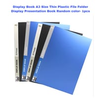 Display Book A3 Size 30 pocket Thin Plastic File Folder Display Presentation Book Random color- 1pcs_img_1