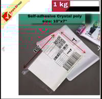 Crystal Cellophane poly adhesive poly size 10x7 inch Packaging Material Bundle of 1Kg_img_0