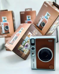 Fujifilm Instax Mini Evo Hybrid Instant Camera – Premium Retro Digital & Instant Printer Camera - Brown_img_1