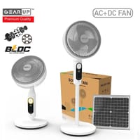 GearUP Premium Series Rechargeable BLDC Solar Stand Fan (AC+DC) – 25W Solar Panel Included_img_0