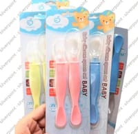 সিলিকনের চামচ বাচ্চাদের খাবার খাওয়ানোর জন্য সিলিকনের চামচ ২ পিসের সেট_img_2