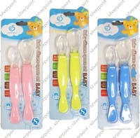 সিলিকনের চামচ বাচ্চাদের খাবার খাওয়ানোর জন্য সিলিকনের চামচ ২ পিসের সেট_img_3