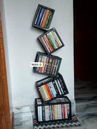 মডার্ন জিগজ্যাগ বুকশেল্ফ – ক্রিয়েটিভ কর্নার স্টোরেজ সলিউশন_img_1