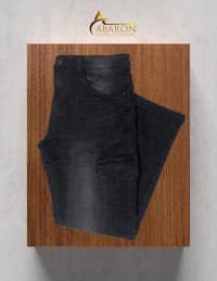 Premium Denim Cargo Pant - Black_img_1