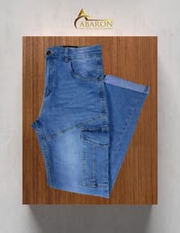 Premium Denim Cargo Pant - Lt Blue_img_2