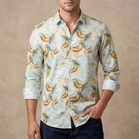 Premium Stylish China Floral Printed Men's Shirt_img_2
