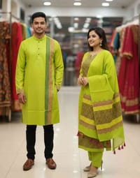 পহেলা বৈশাখের নতুন থ্রি পিস পাঞ্জাবীর কাপল সেট_img_3