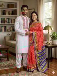 পহেলা বৈশাখের নতুন থ্রি পিস পাঞ্জাবীর কাপল সেট_img_2