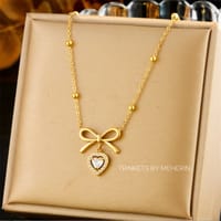 Zircon stone bow pendant_img_0