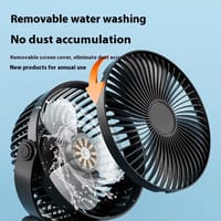 Premium 6 Inch Rechargeable Portable Mini Fan with Clip 2400mAh Battery Adjustable Body - Random Color_img_3