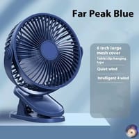 Premium 6 Inch Rechargeable Portable Mini Fan with Clip 2400mAh Battery Adjustable Body - Random Color_img_4
