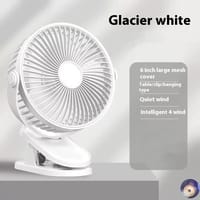 Premium 6 Inch Rechargeable Portable Mini Fan with Clip 2400mAh Battery Adjustable Body - Random Color_img_1