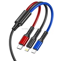 OneTech 3 in 1 Fast Charging Cable USB Braided Data Cable for Type B Type C and Lightning Devices_img_5