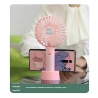 ABjak Rechargeable Mini Fan Portable Fan With Phone Holder - Random Color_img_8