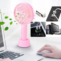 ABjak Rechargeable Mini Fan Portable Fan With Phone Holder - Random Color_img_1