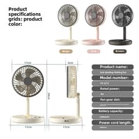 JYSUPER JY-2215 Rechargeable Portable Mini Fan Foldable with Night Light - Random Color_img_4