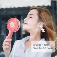 ABjak Rechargeable Mini Fan Portable Fan With Phone Holder - Random Color_img_5