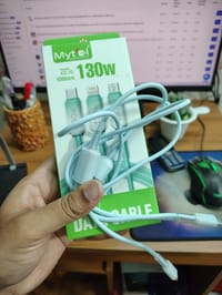 Mytel 3 in 1 Fast Charging Cable USB Braided Data Cable for Type B Type C and Lightning Devices_img_3