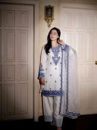 Rayon Cotton Embroidered Kurti with Farshi Pant & GMY Silk Dupatta Set_img_13
