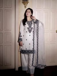 Rayon Cotton Embroidered Kurti with Farshi Pant & GMY Silk Dupatta Set_img_12