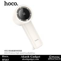 Hoco HX63 Rechargeable Portable Handheld Fan with Digital Display – 2000mAh, 5 Speeds_img_1