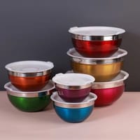 Meisheng Stainless Steel Salad Bowl Set with Cover – 7 Pice_img_1