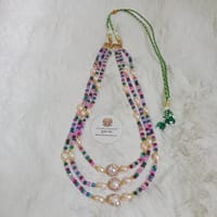 Original Pearl & Original Stone Combination 3 Layer Necklace_img_1