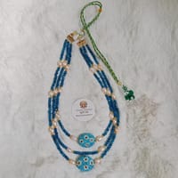 Original Pearl & Original Garnet Stone Combination 3 Layer Necklace_img_2