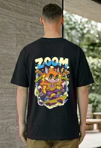 Cool Skateboard Cat Graphic T-Shirt_img_0