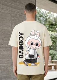 Bad Boy Cartoon Bunny Graphic Back Print T-Shirt_img_1