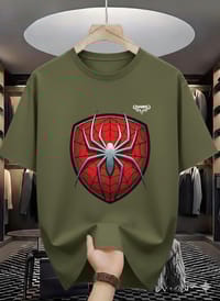Spider Shield Graphic Drop Shoulder T-Shirt_img_0