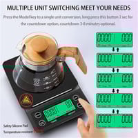 Battery Version Coffee Digital Scale Timing Kitchen Scale 3Kg/0.1G Black Hand-Brewed Coffee Scale Baking Scale Cross-Border_img_3