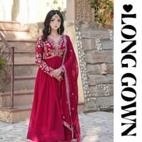 Elegant Maroon Embroidered Long Gown for Women_img_1