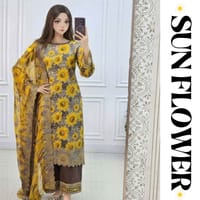 Sunflower Print Yellow Three Piece_img_1