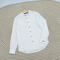 Band colar white shirt for unisex!_img_1