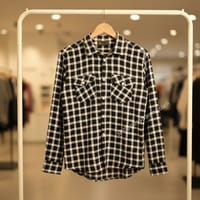 Flannel fabric double pocket shirt_img_1