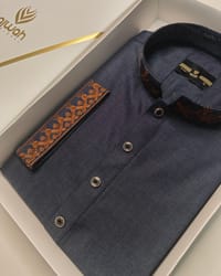 Ajwah Rustic Indigo Panjabi-A3A140_img_1