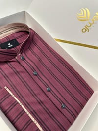 Maroon Stone Stripe Panjabi -A1S010_img_1