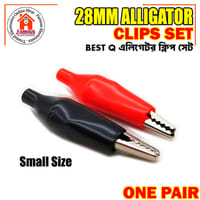 1 Pair Alligator Clips (Red & Black) | 28mm Plastic Boot Electrical Test Clamps | Battery & Multimeter Crocodile Claws_img_0