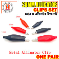 1 Pair Alligator Clips (Red & Black) | 28mm Plastic Boot Electrical Test Clamps | Battery & Multimeter Crocodile Claws_img_2