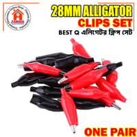 1 Pair Alligator Clips (Red & Black) | 28mm Plastic Boot Electrical Test Clamps | Battery & Multimeter Crocodile Claws_img_5
