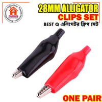 1 Pair Alligator Clips (Red & Black) | 28mm Plastic Boot Electrical Test Clamps | Battery & Multimeter Crocodile Claws_img_4
