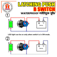 12mm Latching Push Button Switch Blue LED Waterproof Metal_img_1