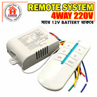 220V 4-Way Digital Wireless Remote Control Switch with Receiver & Battery – Wall Light Control System_img_0