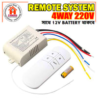 220V 4-Way Digital Wireless Remote Control Switch with Receiver & Battery – Wall Light Control System_img_4