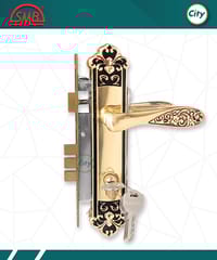 হাই সিকিউরিটি হ্যান্ডেল লক গোল্ডেন রঙের হেভি মেইন ডোর লক 320RG_img_0