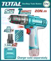 ১২ ভোল্ট ইমপ্যাক্ট কর্ডলেস ড্রিল মেশিন TOTAL TIDLI12206_img_0