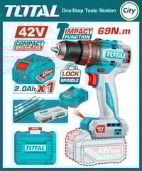 ৪২ ভোল্ট কম্প্যাক্ট ব্রাশলেস কর্ডলেস ইমপ্যাক্ট ড্রিল মেশিন TOTAL TIDLI426981_img_0