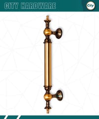 ১২ ইঞ্চি ডোর হ্যান্ডেল অ্যান্টিক ব্রাশ পলিশ করা মিনার মডেলের দরোজার হাতল_img_1