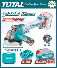 ১২০০ ওয়াট ব্রাশলেস মটর ২০ ভোল্ট কর্ডলেস অ্যাঙ্গেল গ্রাইন্ডার মেশিন TOTAL TAGLI2120232_img_0
